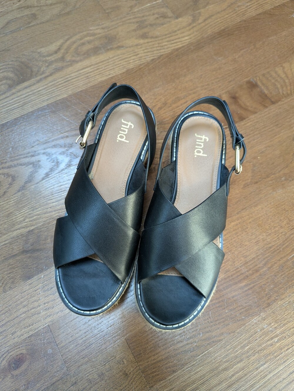 Black Crisscross Slingback Espadrille Sandals - Women 7.5